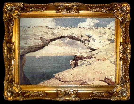 framed  Winslow Homer Glass water color natural room window, ta009-2