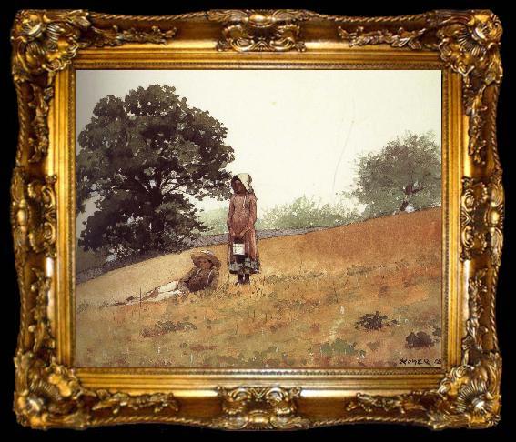 framed  Winslow Homer Boys and girls on the hill, ta009-2