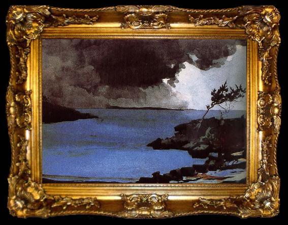 framed  Winslow Homer Storm approaching, ta009-2
