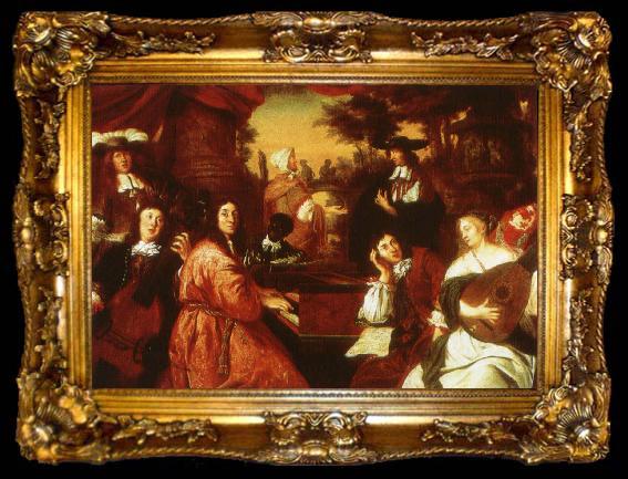 framed  ludwig van beethoven a painting by johannes voorhout depicting the friendship between dietrich buxtehude and his colleague j.a.reincken., ta009-2