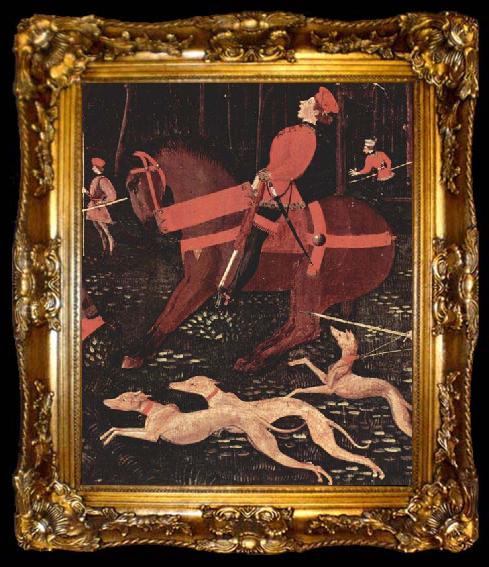 framed  paolo uccello Portion of Paolo Uccello The Hunt, ta009-2