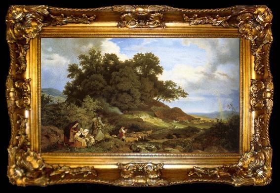 framed  ralph vaughan willams a bohemian landscape with shepherds, ta009-2
