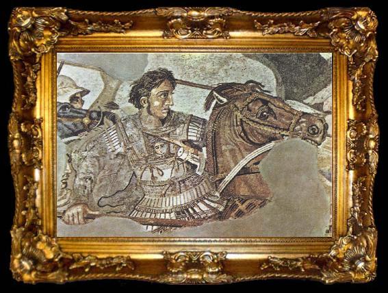 framed  unknow artist alexander den stor i slaget vid lssos 333 fkr der han besegrade darius III, ta009-2