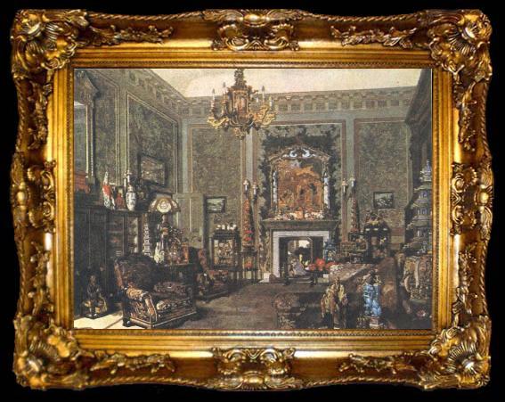 framed  unknow artist drottning marys kinesiska rum i bucking ham palace, ta009-2