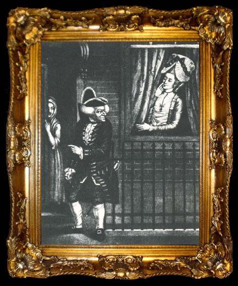 framed  unknow artist frestelser i london pa 1600 talet, ta009-2