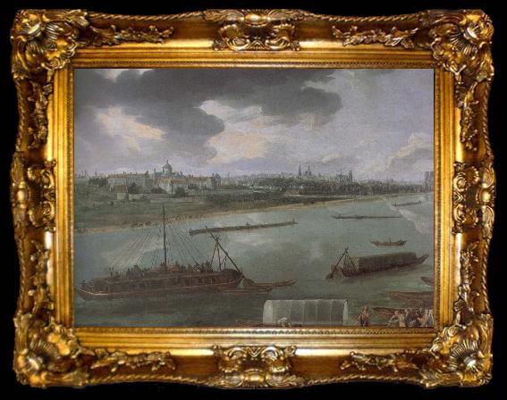 framed  unknow artist seine med den franska huvudstaden i bakgrunden, ta009-2
