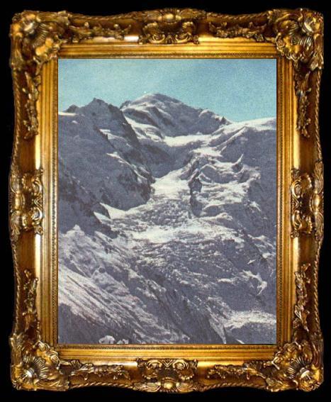 framed  william r clark paccard balmat och de flesta andra andra alpinister tog sig upp till mont blancs topp pa nordsidan, ta009-2