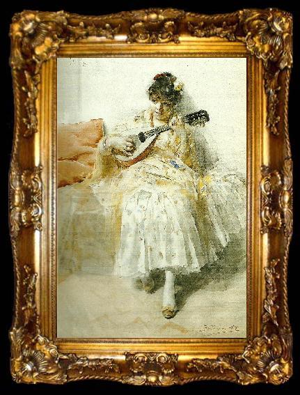 framed  Anders Zorn mandolinspelerskan, ta009-2