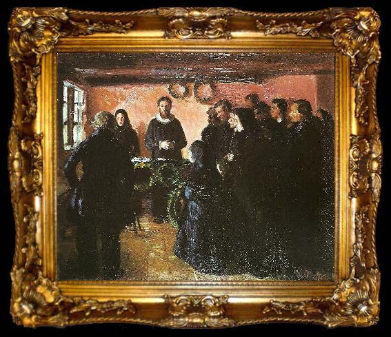 framed  Anna Ancher begravelsen, ta009-2