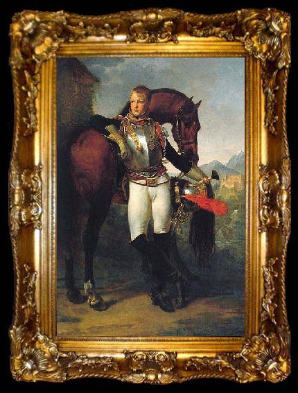 framed  Baron Antoine-Jean Gros Portrait du second lieutenant Charles Legrand, ta009-2