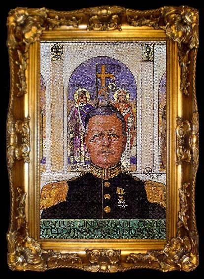 framed  Carl Larsson portratt av overstelojtnant pontus linderdahl, ta009-2