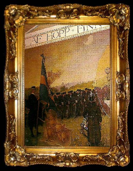 framed  Carl Larsson skolungdomens korum pa ladugardsgarde, ta009-2