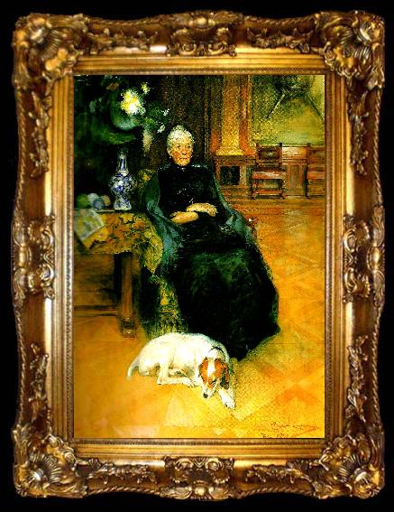 framed  Carl Larsson portratt av fru gothilda furstenberg, ta009-2