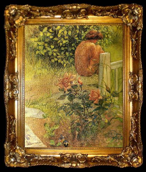 framed  Carl Larsson ros och rygg-en flickrygg och en ros, ta009-2