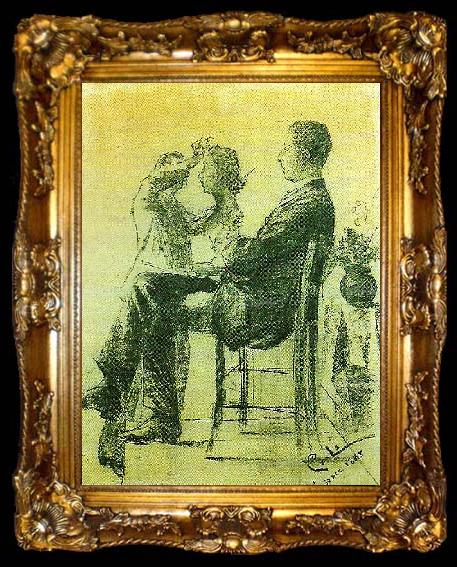 framed  Carl Larsson prins eugen sitter modell, ta009-2