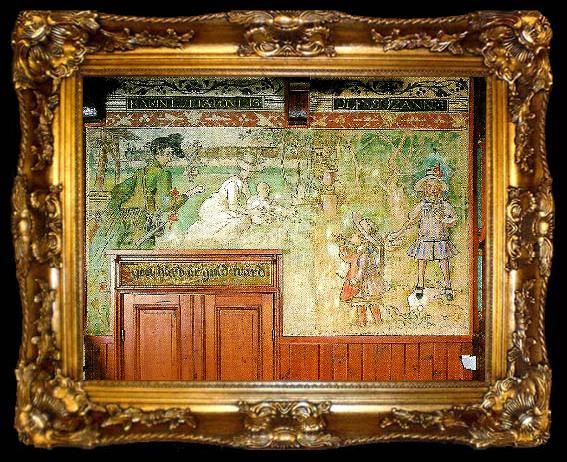 framed  Carl Larsson dekorativ malning och inredning i den sa kallade bergoovaningen, ta009-2