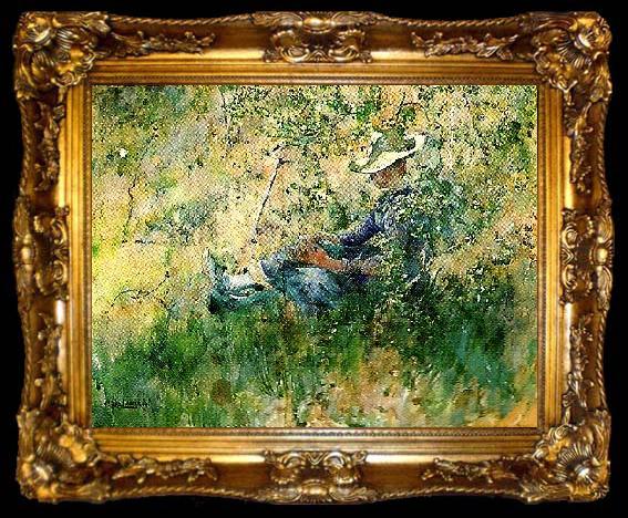 framed  Carl Larsson flicka i blommande hagtorn, ta009-2
