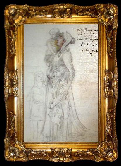 framed  Carl Larsson vikingakvinna, ta009-2