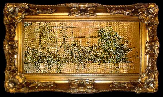 framed  Carl Larsson blomsterrabatt, ta009-2
