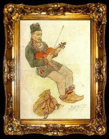 framed  Carl Larsson lappgubbe med fiol, ta009-2