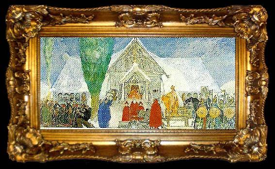 framed  Carl Larsson upsala tempel-midvintersblot, ta009-2