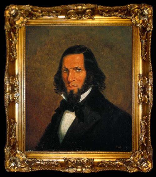 framed  Cornelius Krieghoff Self-portrait by Cornelius Krieghoff,, ta009-2