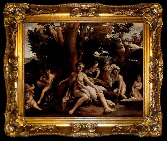 framed  Correggio Leda mit dem Schwan, ta009-2