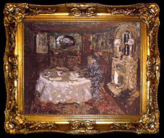 framed  Edouard Vuillard Painter mother sitting at the table money, ta009-2