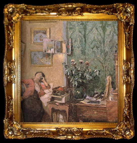 framed  Edouard Vuillard Mrs. Black s call, ta009-2