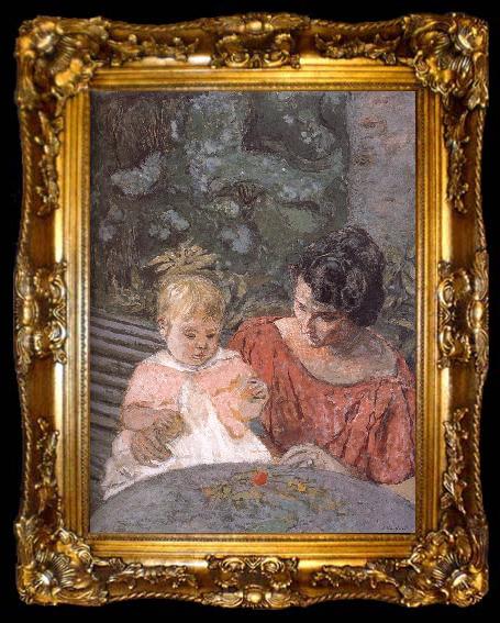 framed  Edouard Vuillard Di tested pu lady and her son, ta009-2