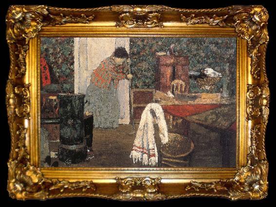 framed  Edouard Vuillard Maid cleaning the room, ta009-2