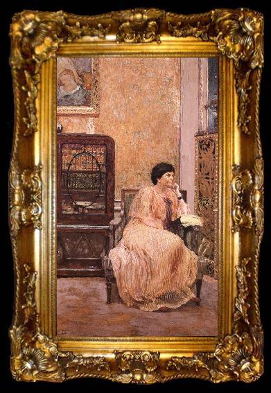 framed  Edouard Vuillard Maxi Er portrait of his wife at home, ta009-2