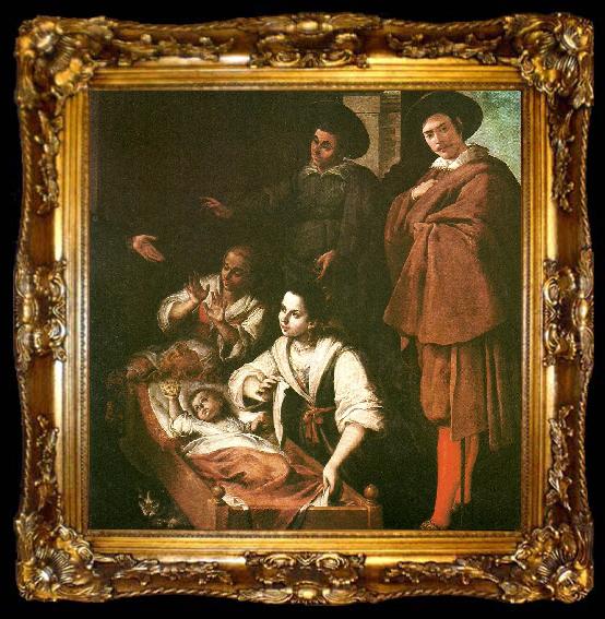 framed  Francisco de Zurbaran birth of st. pedro nolasco, ta009-2