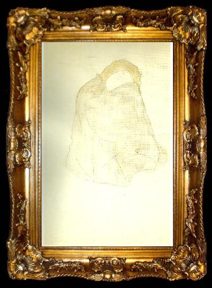 framed  Gustav Klimt hopkrupen kvinnofigur, ta009-2