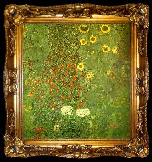 framed  Gustav Klimt tradgard med solrosor, ta009-2