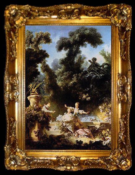 framed  Jean-Honore Fragonard The Progress of Love: The Pursuit, ta009-2