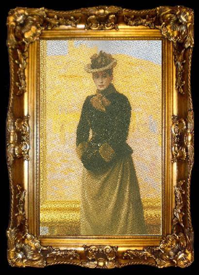 framed  Laurits Tuxen kunstnerens forste hustru ursule de baisieux, ta009-2