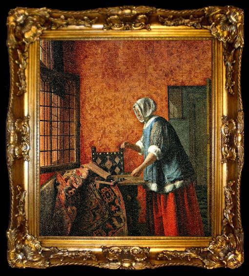 framed  Pieter de Hooch guldvagerskan, ta009-2