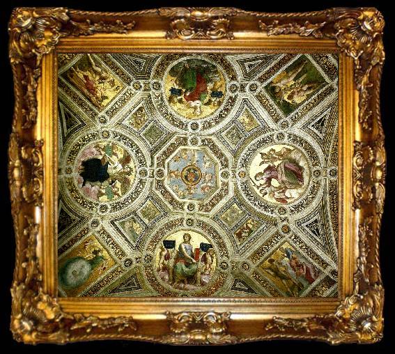framed  Raphael the ceiling of the stanza della segnatura, vatican palace, ta009-2