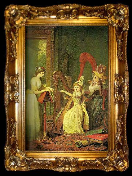 framed  mauzaise princess adelaide dorleans taking aharp lesson with mme de genlis, c., ta009-2