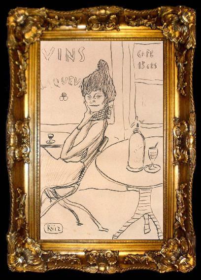 framed  pablo picasso Ibe absintbe drinker, ta009-2