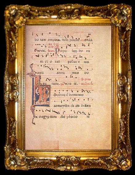 framed  unknow artist Fragment of an Antiphonale after, ta009-2