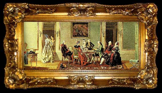 framed  unknow artist the game of cards, ta009-2