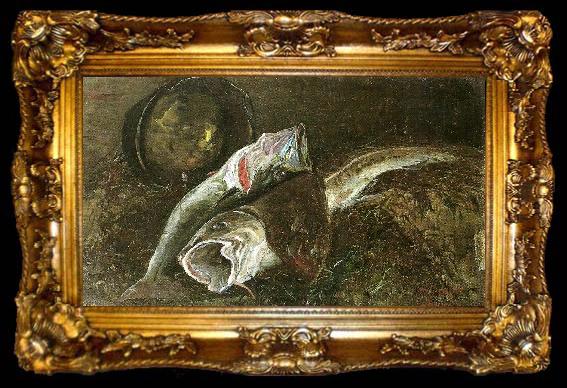 framed  wilhelm von gegerfelt nature morte med fisk, ta009-2