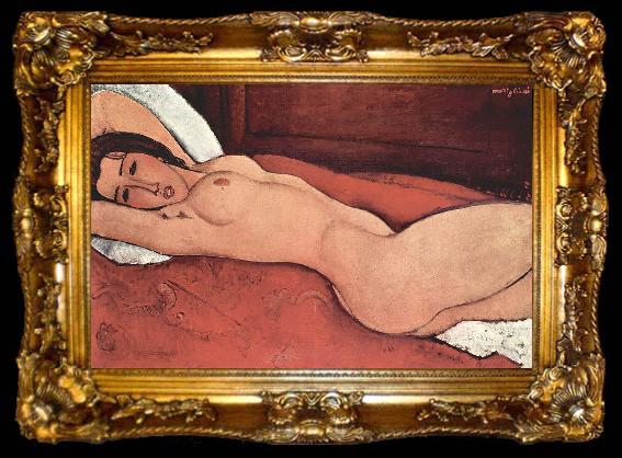 framed  Amedeo Modigliani Liegender Akt mit hinter dem Kopf verschrankten Armen, ta009-2