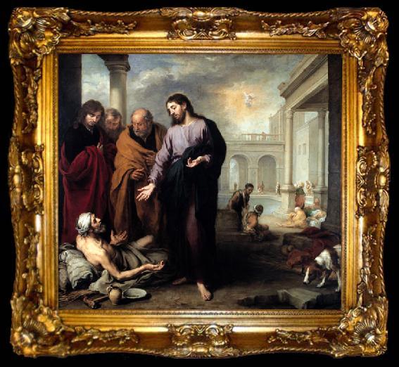 framed  Bartolome Esteban Murillo Christ healing the Paralytic at the Pool of Bethesda, ta009-2