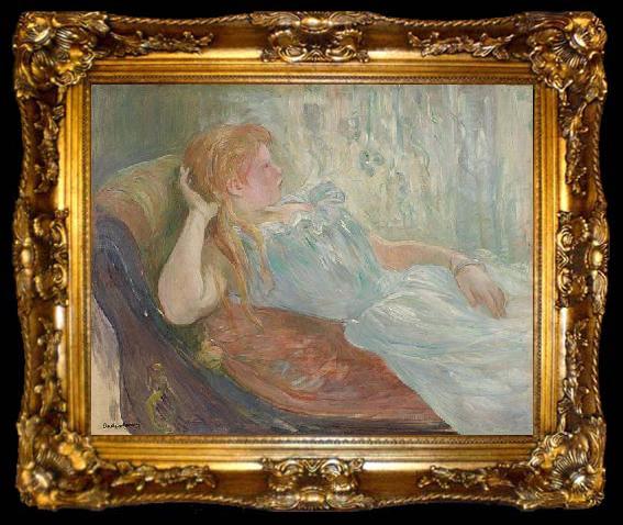 framed  Berthe Morisot Liegendes Madchen, ta009-2