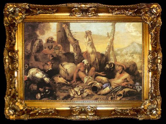 framed  CASTIGLIONE, Giovanni Benedetto Fable of Diogenes, ta009-2