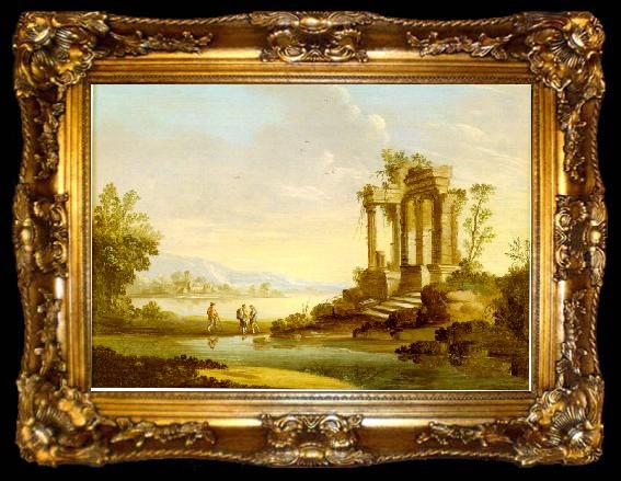 framed  Caspar David Friedrich LandscapewithTempleinRuin, ta009-2