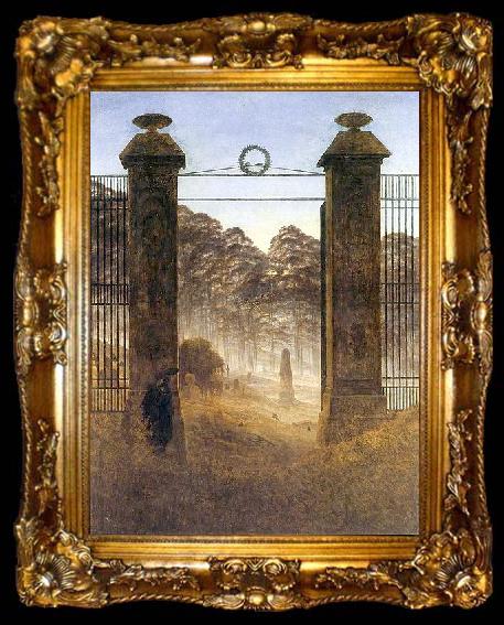 framed  Caspar David Friedrich Friedhofseingang, ta009-2